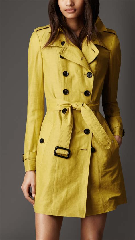 burberry yellow coat|Burberry female coats.